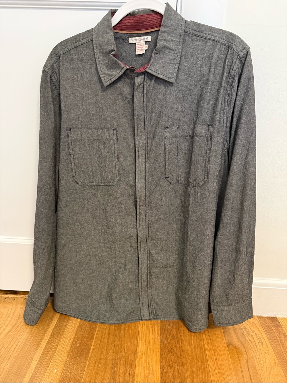 Carbon2Cobalt Men's Grey Chambray Workshirt Jacket